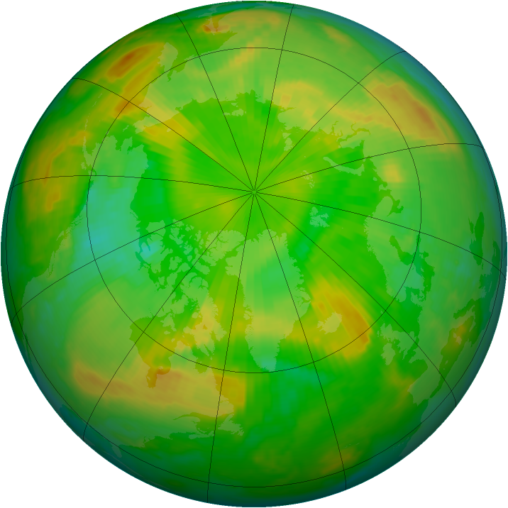 Arctic ozone map for 16 June 1999